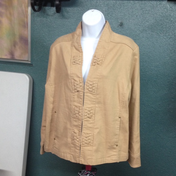 Alfred Dunner Jackets & Blazers - Alfred Dunner Petite Tan Jacket
